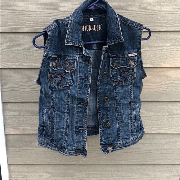vintage jean jacket vest - Picture 1 of 2